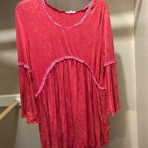 Large red boho dress